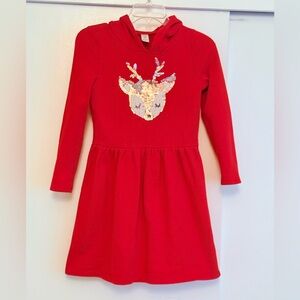 Carter's size 12 Fleece Red Dress with Sequin Deer - Like New! Worn once!